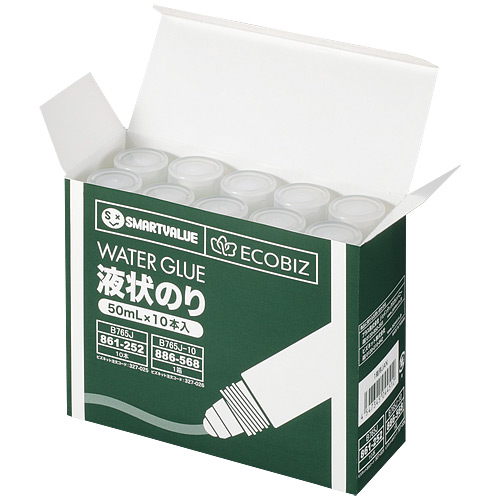 スマートバリュー 液状のり 50ml*10本 B765J-10 1箱(ご注文単位1箱)【直送品】