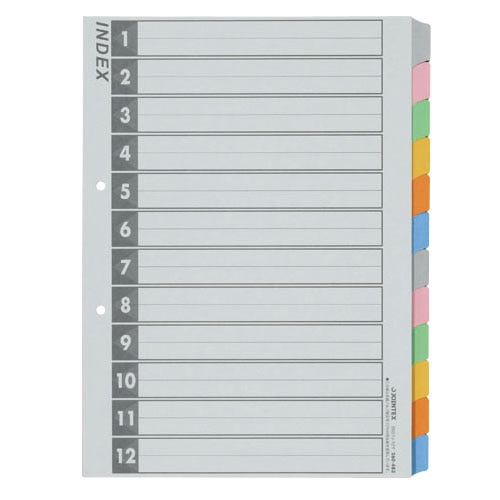 ジョインテックス インデックス A4S 6色12山 50組 D027J-12Y10 1箱（ご注文単位1箱）【直送品】