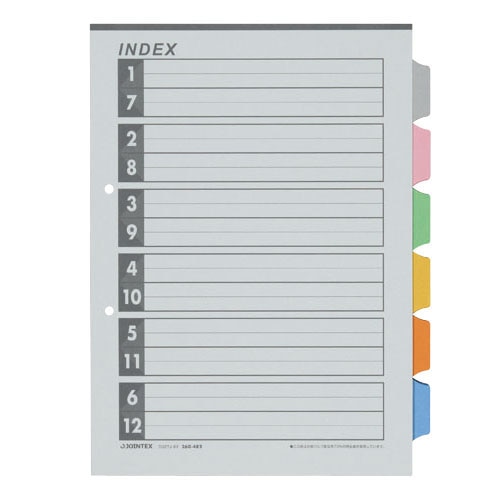 ジョインテックス インデックス A4S 6色6山 100組 D027J-6Y10 1箱（ご注文単位1箱）【直送品】