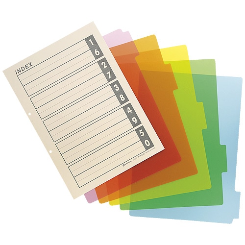 スマートバリュー 再生PPインデックス 0.4mm厚 10組 D029J-10 1箱（ご注文単位1箱）【直送品】