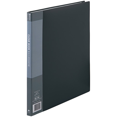 スマートバリュー クリアーブック 20P A4S 灰 D047J-GY 1冊（ご注文単位1冊）【直送品】