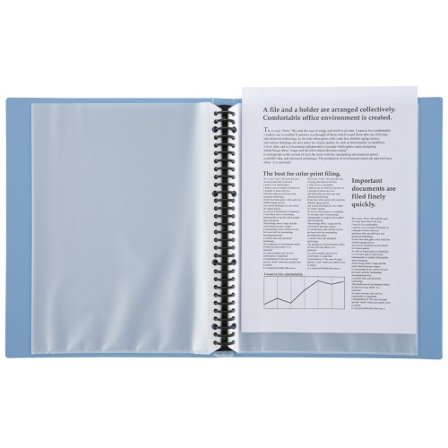 スマートバリュー リング式クリアーブック 青 D051J-BL 1冊(ご注文単位1冊)【直送品】
