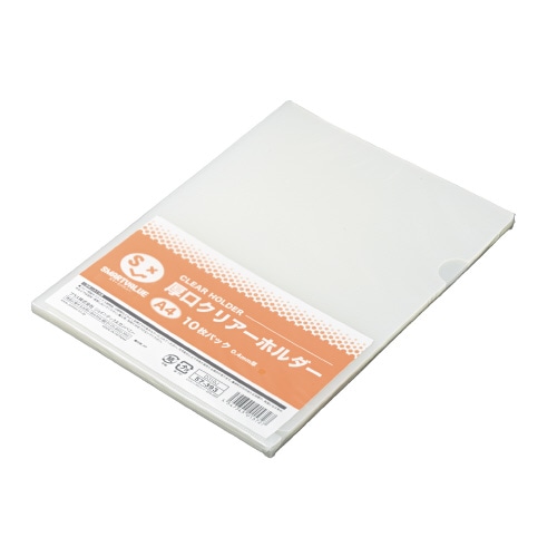 スマートバリュー 厚口クリアーホルダー A4 乳白 10枚 D310J 1パック（ご注文単位1パック）【直送品】