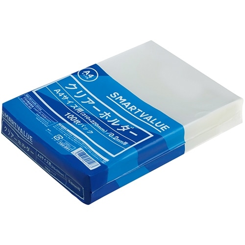 スマートバリュー クリアーホルダー A4 乳白 3000枚 D400J-30 1箱（ご注文単位1箱）【直送品】