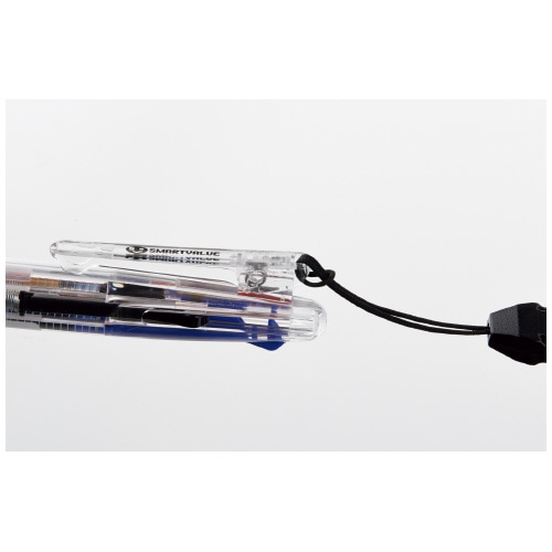 スマートバリュー 多色ボールペン透明 2色 H038J-2C 1本(ご注文単位1本)【直送品】