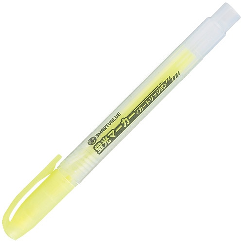スマートバリュー 蛍光マーカー 詰替式シングル黄 H040J-10YL 1箱（ご注文単位1箱）【直送品】