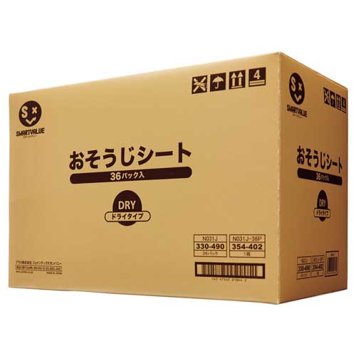 スマートバリュー おそうじシート ドライ 30枚*36組 N031J-36P 1箱（ご注文単位1箱）【直送品】