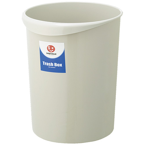 スマートバリュー 持ち手付きゴミ箱 丸型 11.8L グレー N152J-G5 1セット（ご注文単位1セット）【直送品】