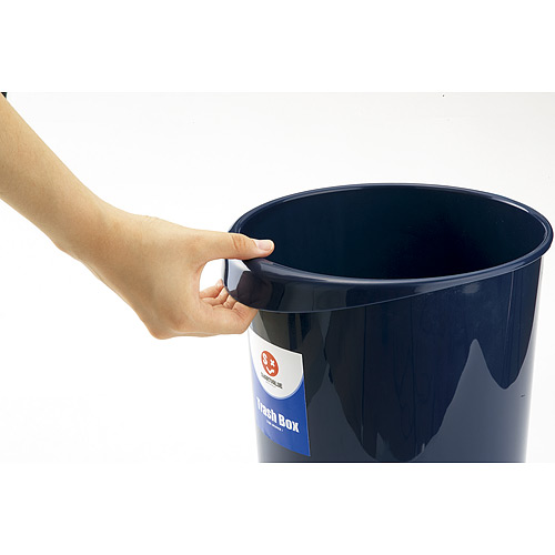 スマートバリュー 持ち手付きゴミ箱 丸型 18.3L ブルー N153J-B5 1セット(ご注文単位1セット)【直送品】