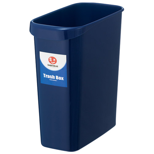スマートバリュー 持ち手付きゴミ箱 角型 8L ブルー N154J-B5 1セット(ご注文単位1セット)【直送品】