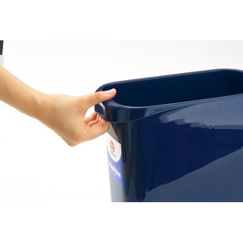 スマートバリュー 持ち手付きゴミ箱 角型 8L ブルー N154J-B5 1セット(ご注文単位1セット)【直送品】