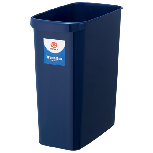 スマートバリュー 持ち手付きゴミ箱 角型 18L ブルー N156J-B 1個(ご注文単位1個)【直送品】