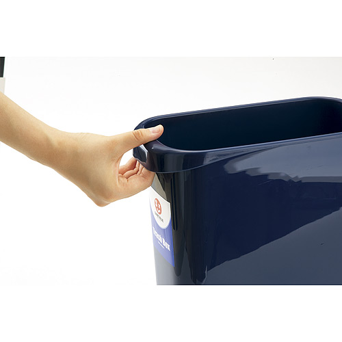 スマートバリュー 持ち手付きゴミ箱 角型 18L ブルー N156J-B5 1セット(ご注文単位1セット)【直送品】