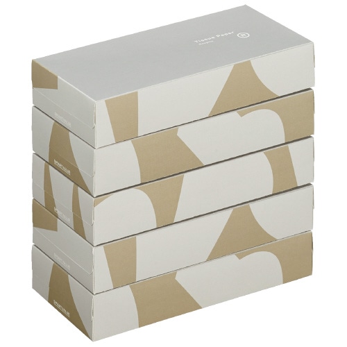 スマートバリュー 再生ティッシュペーパー 5箱入 N162J 1パック(ご注文単位1パック)【直送品】