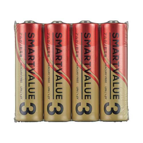 スマートバリュー アルカリ乾電池Ⅱ 単3×200本 N223J-4P-50 1箱（ご注文単位1箱）【直送品】