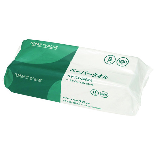 スマートバリュー ペーパータオル S 200枚*42個 N241J-S-42 1箱（ご注文単位1箱）【直送品】
