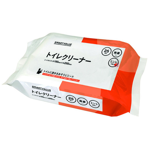 スマートバリュー トイレクリーナー 25枚入 N244J 1パック(ご注文単位1パック)【直送品】