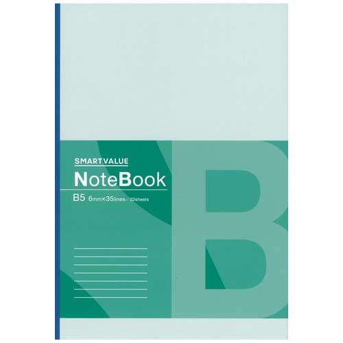 スマートバリュー 再生紙ノート セミB5 B罫 10冊 P066J-10 1パック（ご注文単位1パック）【直送品】
