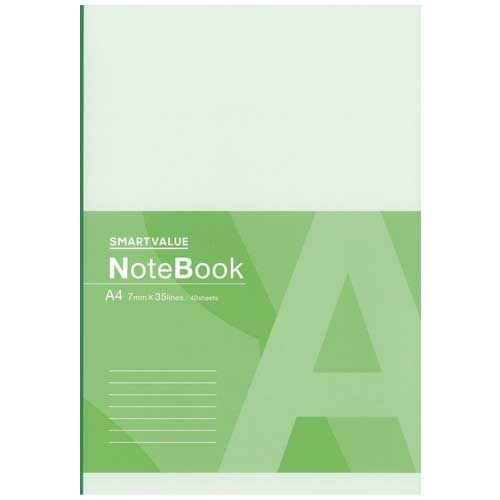 スマートバリュー 再生紙ノート A4 A罫10冊 P067J-10 1パック（ご注文単位1パック）【直送品】