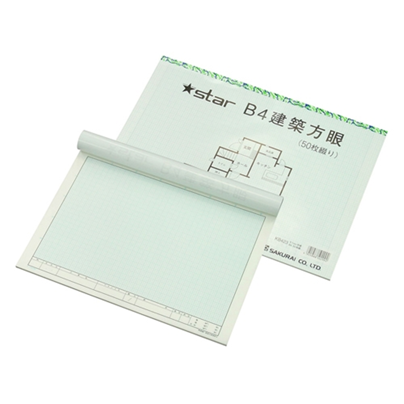 桜井 スター建築方眼紙 KB423 B4 50枚*10 1個(ご注文単位1個)【直送品】