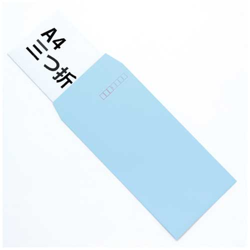 ムトウユニパック 長3アメリカン40カラー ブルー(90) 100P 1個(ご注文単位1個)【直送品】