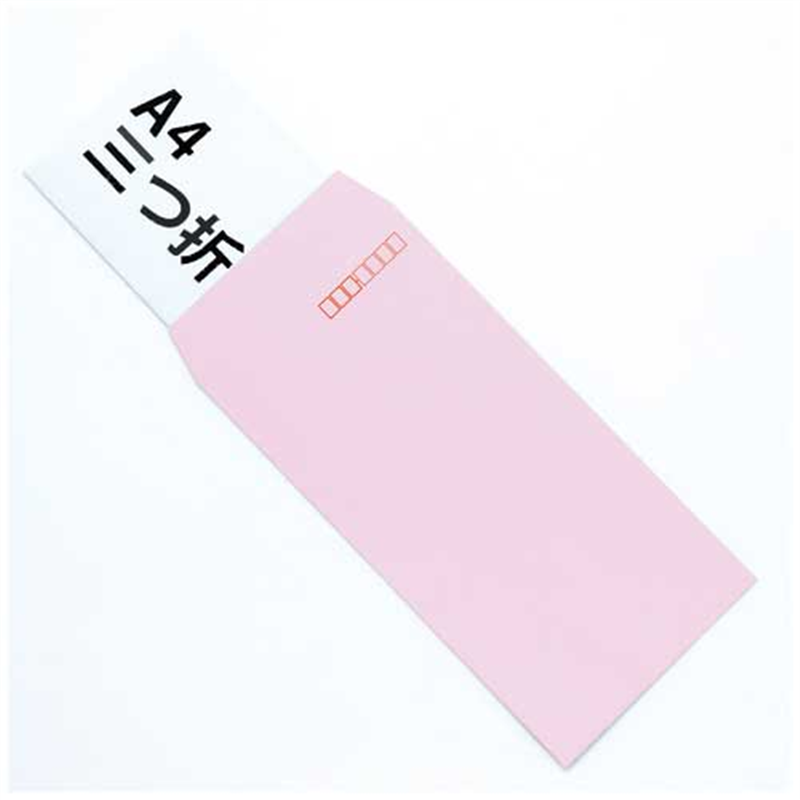 ムトウユニパック 長3アメリカン40カラー ピンク(90) 100P 1個(ご注文単位1個)【直送品】