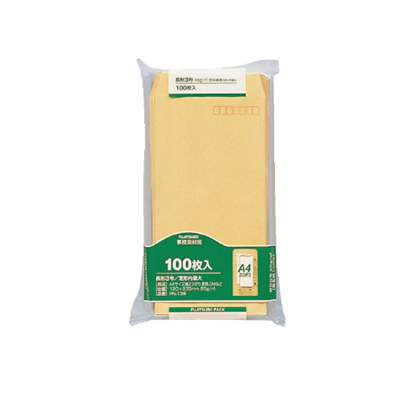 マルアイ 事務用封筒 PN-138 長3 100枚 1個(ご注文単位1個)【直送品】