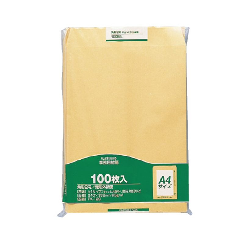 マルアイ 事務用封筒 PK-128 角2 100枚 1個(ご注文単位1個)【直送品】