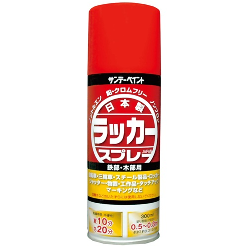 サンデーペイント ラッカースプレーJ NEWレッド 300mL 20007H 1個（ご注文単位1個）【直送品】