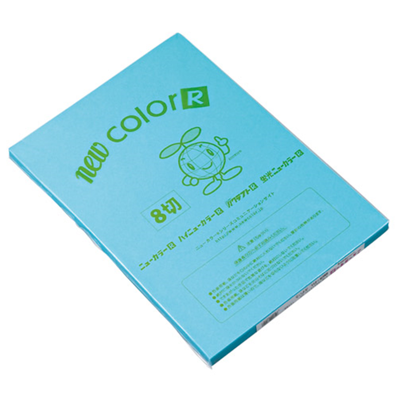 リンテック 色画用紙R 8ツ切100枚 8NCR-211 みずいろ 1個(ご注文単位1個)【直送品】