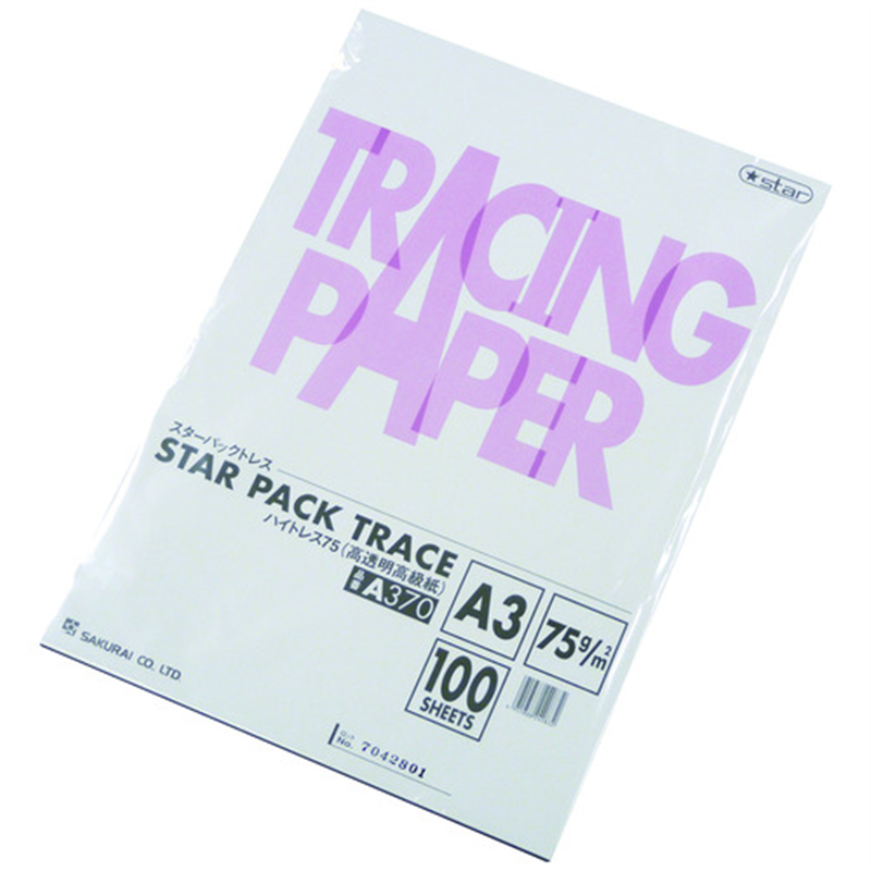 桜井 ハイトレス 高透明度トレペ A370 75G 100枚 1個（ご注文単位1個）【直送品】