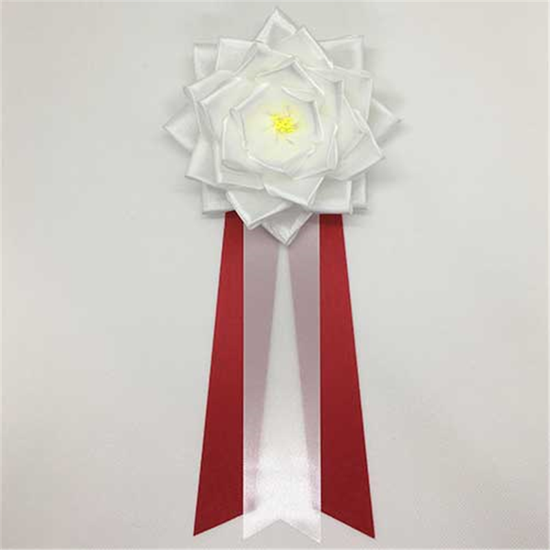 渡辺徽章 徽章リボン 大リボンバラ 白 6個入 1箱（ご注文単位1箱）【直送品】
