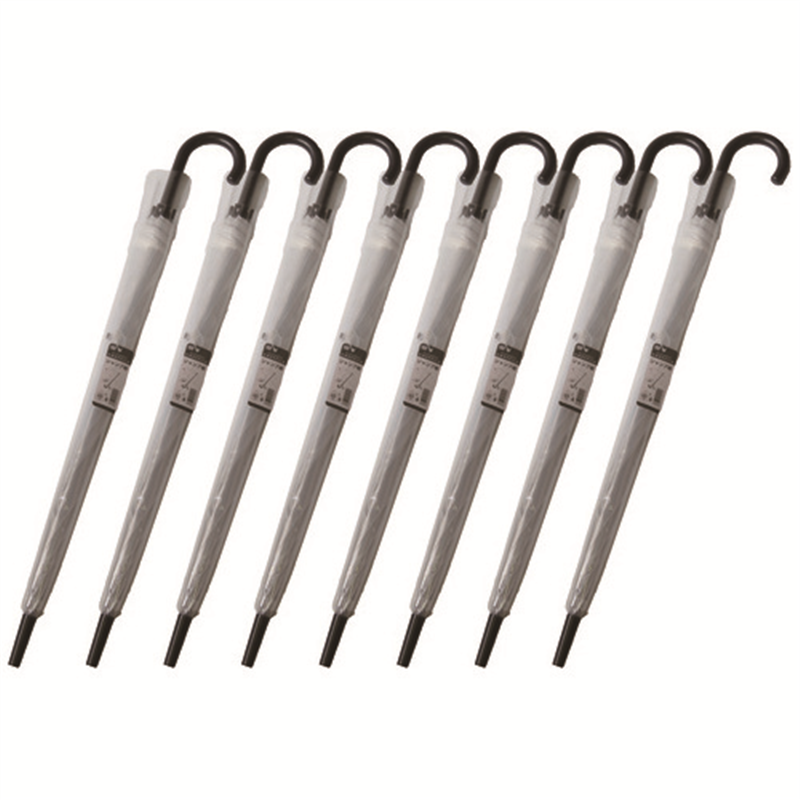 オカザキ ジャンプ傘 65cm 透明 8本 1個（ご注文単位1個）【直送品】