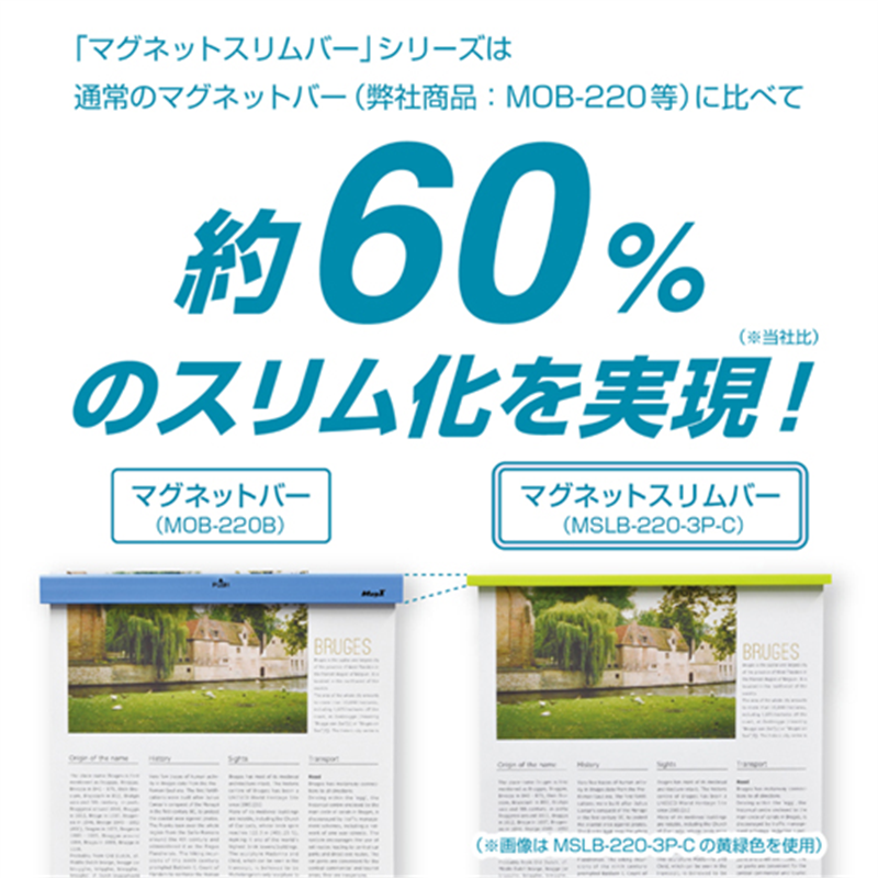 マグエックス マグネットスリムバー MSLB-310-3P-KT 透明 1個(ご注文単位1個)【直送品】