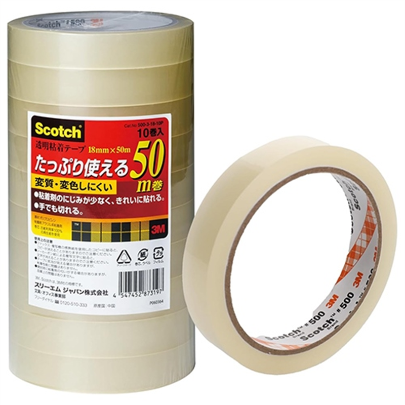 スリーエム ジャパン スコッチ透明粘着テープ18mmX50 m 1個(ご注文単位1個)【直送品】