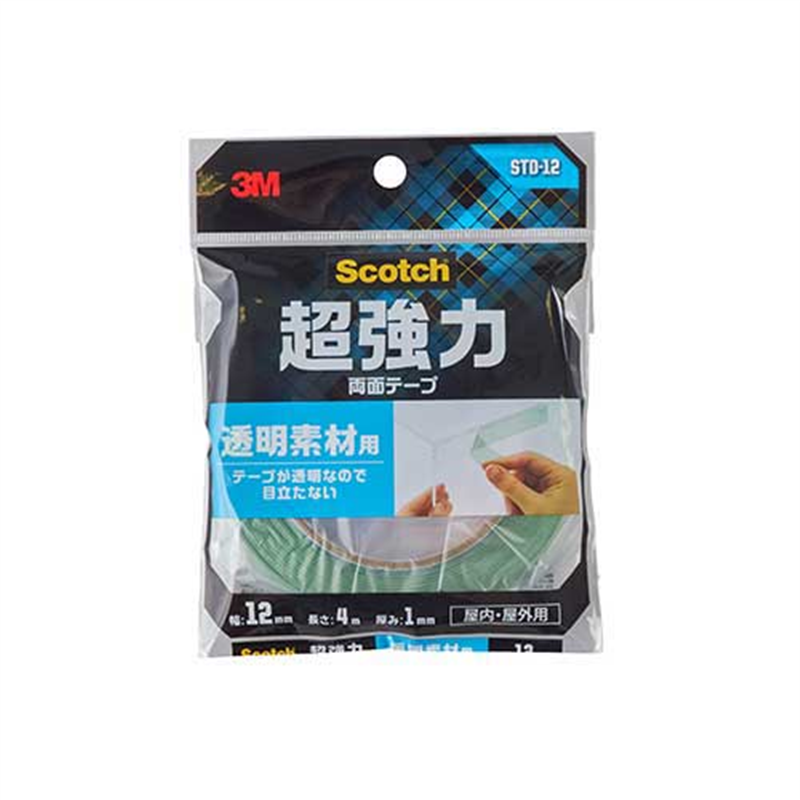 スリーエム ジャパン 超強力両面テープ透明素材用STD-12 12mm*4m 1個（ご注文単位1個）【直送品】