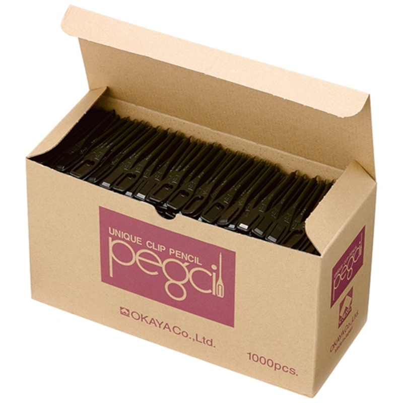 OKAYA ペグシル2 PEGCIL2-BK 黒 1000本 1個（ご注文単位1個）【直送品】