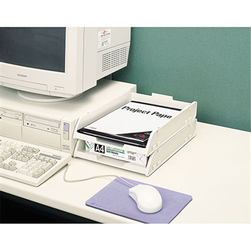 サンコープラスチック スタッキングトレー 92022 A4 グレー 1個(ご注文単位1個)【直送品】