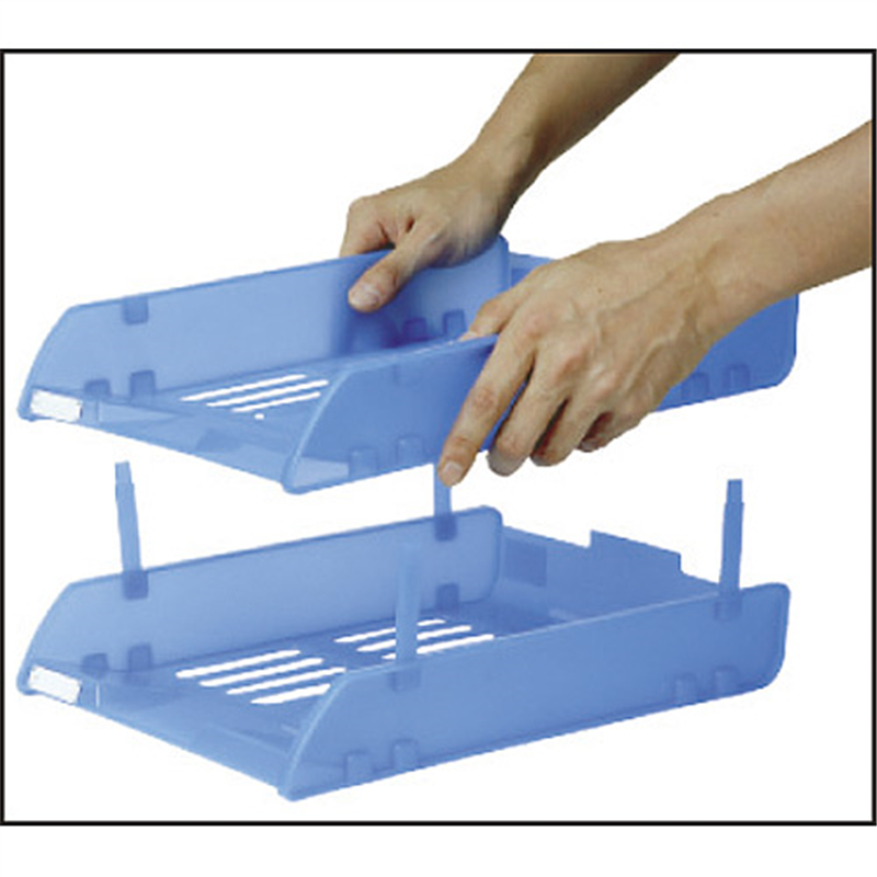 サンコープラスチック スタッキングトレー 92082 A4 ブルー 1個(ご注文単位1個)【直送品】