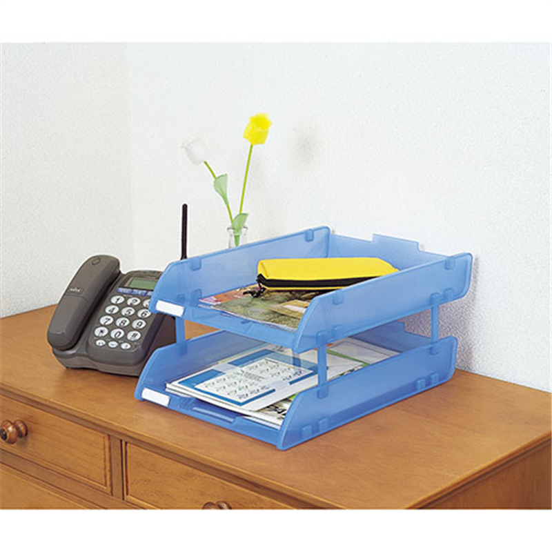 サンコープラスチック スタッキングトレー 92082 A4 ブルー 1個(ご注文単位1個)【直送品】