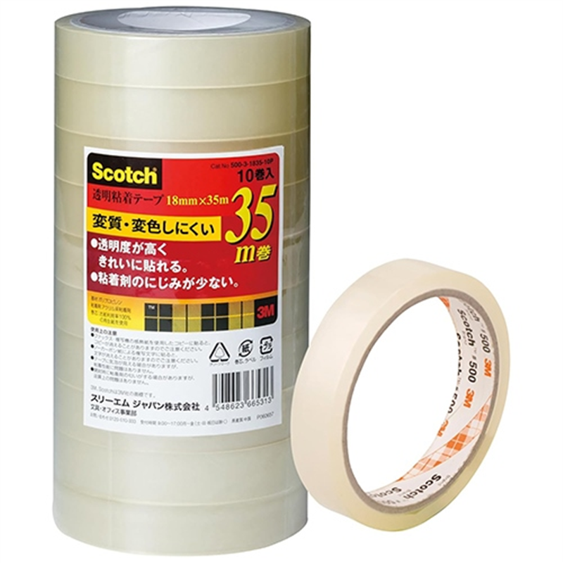 スリーエム ジャパン スコッチ透明粘着テープ18mmX35 m 1個(ご注文単位1個)【直送品】