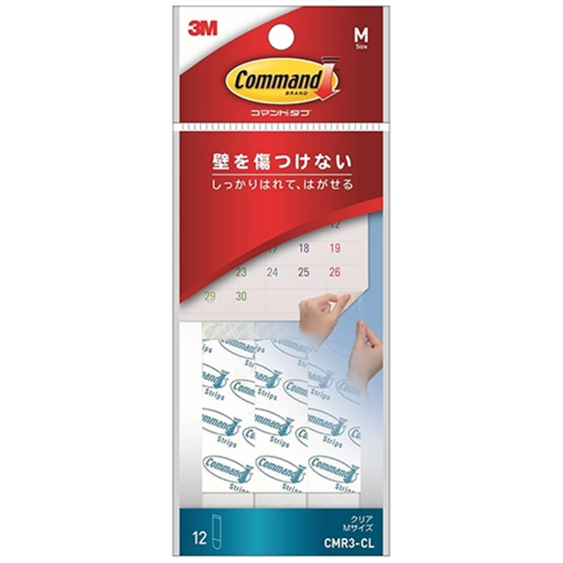 スリーエム ジャパン コマンドタブ CMR3-CL クリアMサイズ 12枚 1個(ご注文単位1個)【直送品】