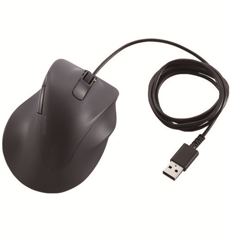 エレコム 静音有線マウスL M-XGL30UBSKBK 1個（ご注文単位1個）【直送品】
