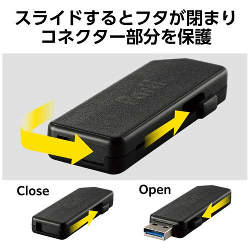 エレコム スライドシャッターUSBメモリ32GB BK 1個(ご注文単位1個)【直送品】