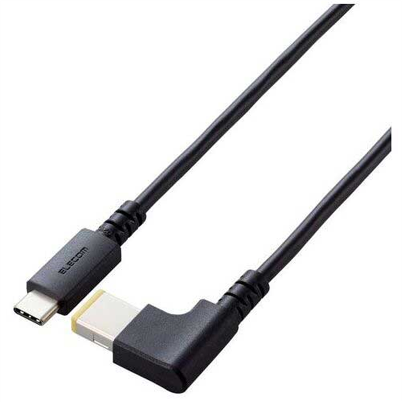 エレコム ノートPC充電ケーブル(C to DC角 60W) 1個(ご注文単位1個)【直送品】