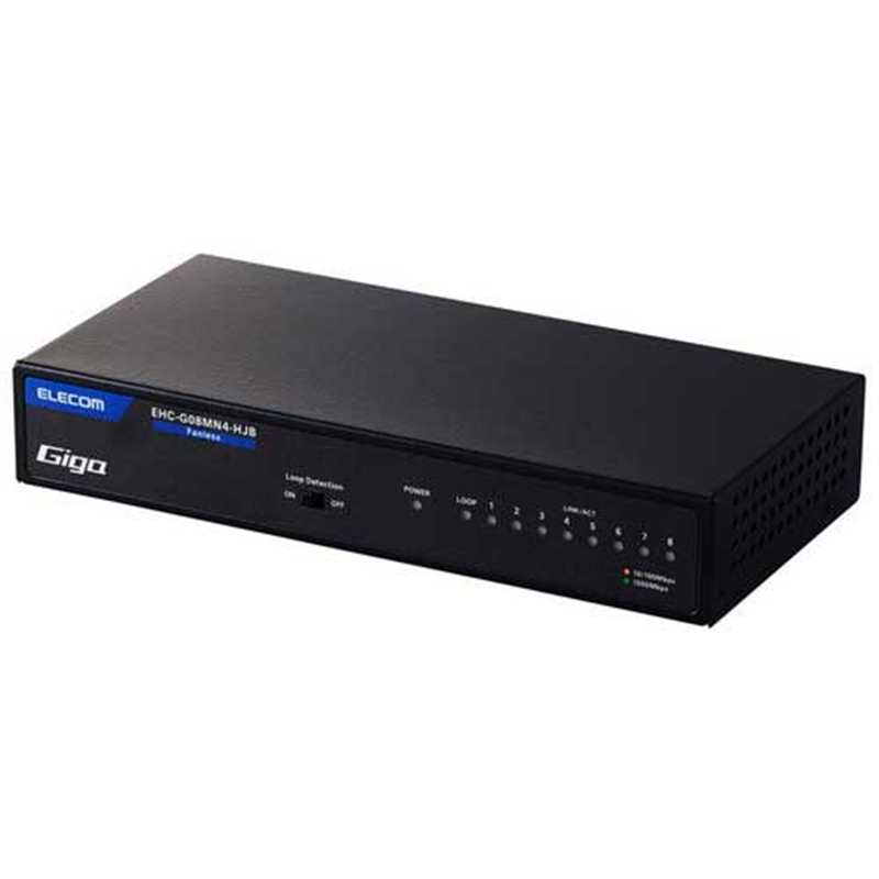 エレコム スイッチングハブ 8ポート EHC-G08MN4-HJB 1個（ご注文単位1個）【直送品】