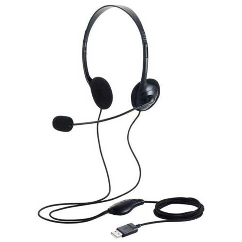 エレコム 両耳USBヘッドセットHS-HP14SUBK 1個（ご注文単位1個）【直送品】