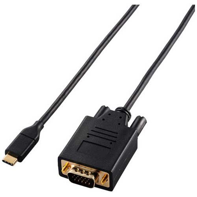 エレコム 変換ケーブル Type-C-VGA 1m ブラック 1個（ご注文単位1個）【直送品】