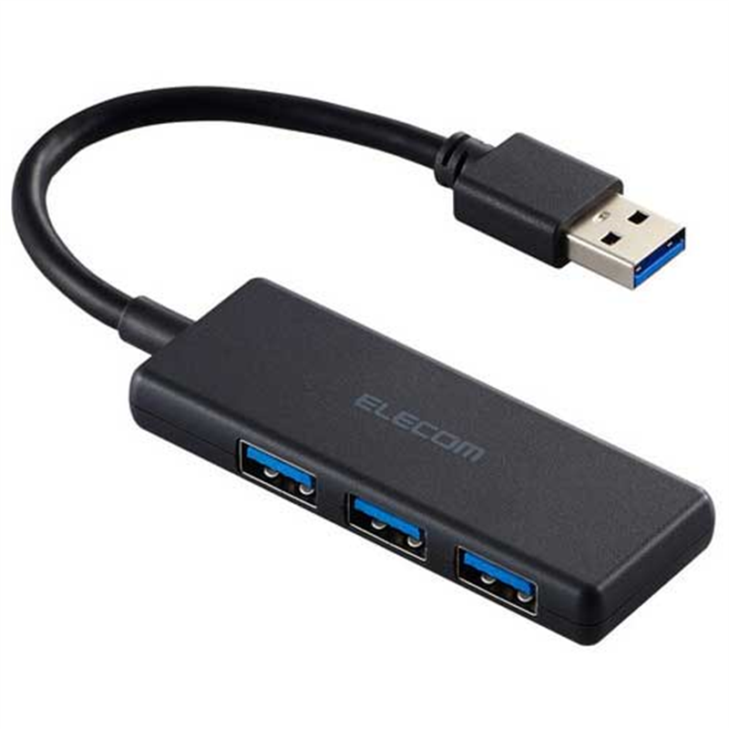 エレコム USBハブ3ポート(5Gbps) U3H-H030BK 1個（ご注文単位1個）【直送品】