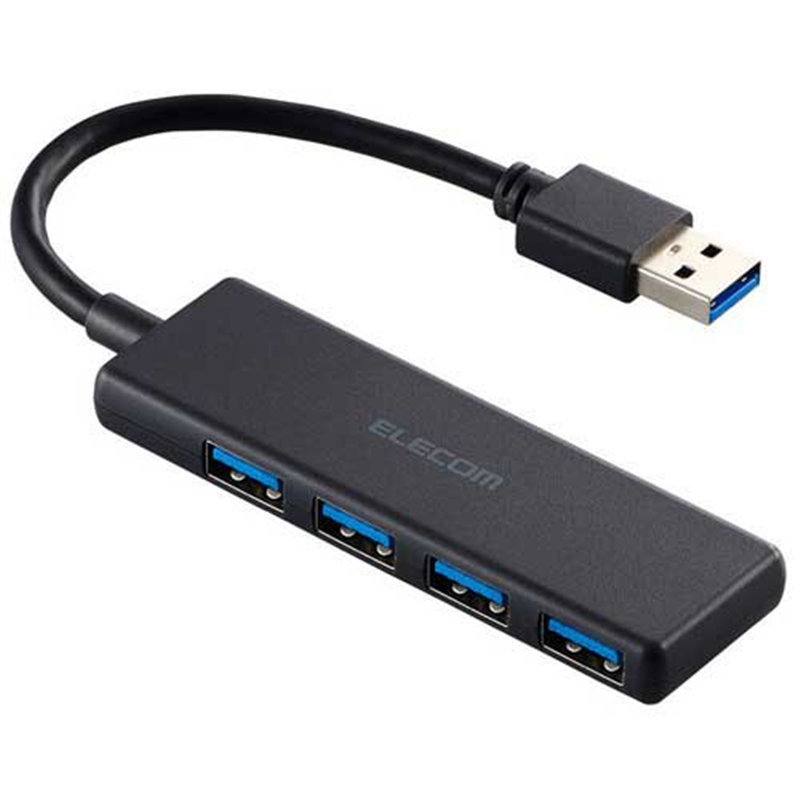 エレコム USBハブ4ポート(5Gbps) U3H-H040BK 1個（ご注文単位1個）【直送品】